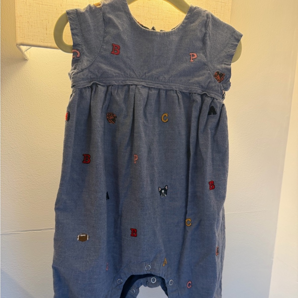 Pink Chicken Chambray Game Day Romper